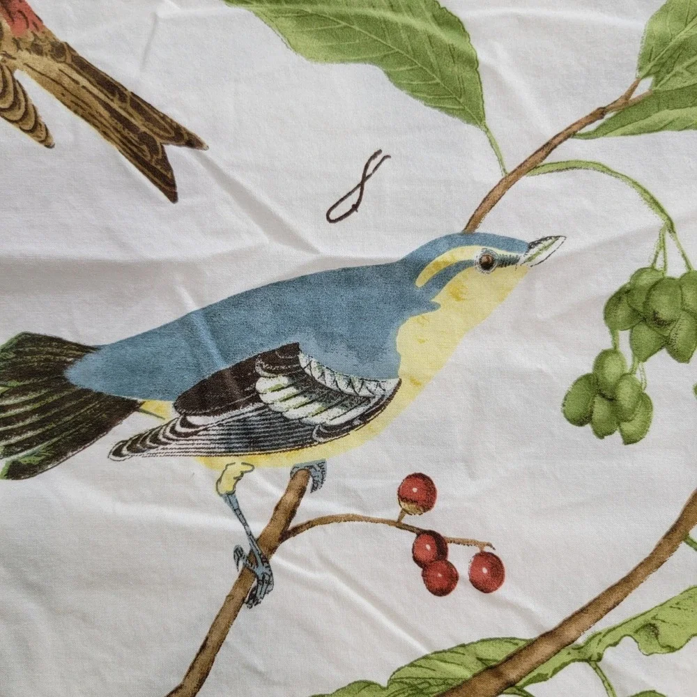 Pottery Barn Spring Sparrow Duvet Cover Only Full Queen EUC Birds Botanical 2010
